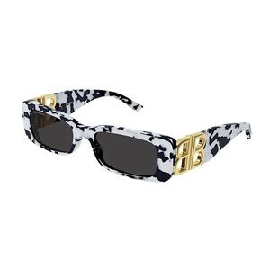 Balenciaga Havanna Sunglasses with Gold Detail (White/Black)